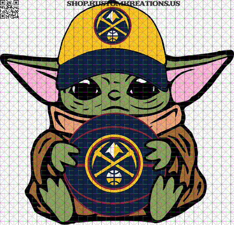 Baby Yoda with Denver Nuggets Basketball Kustom Kreations