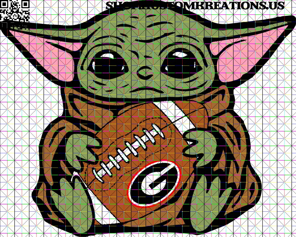 Download Baby Yoda with Georgia Bulldogs football | | Kustom Kreations
