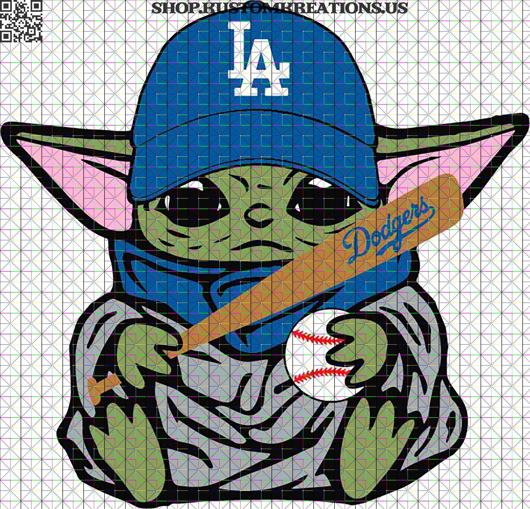 Download Los Angeles Dodgers Baby Yoda Kustom Kreations