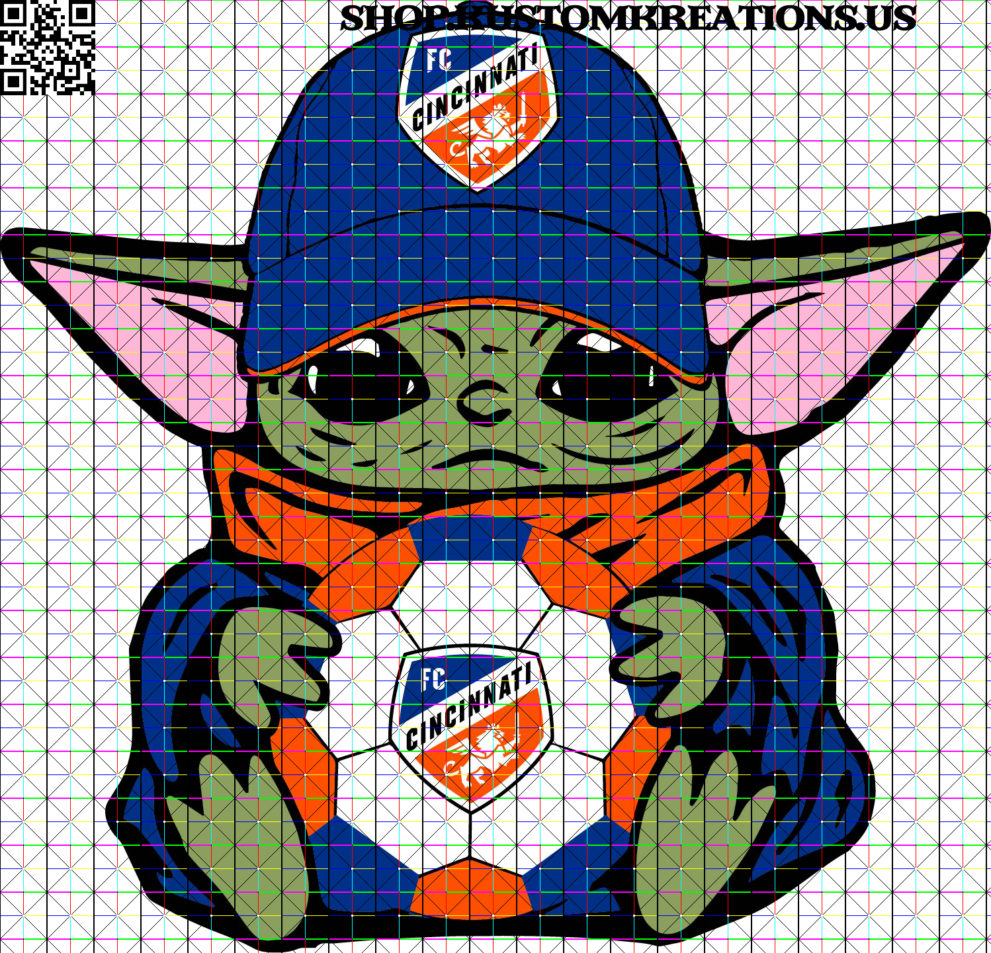 Download Baby Yoda with FC Cincinnati Soccer Ball SVG | | Kustom ...