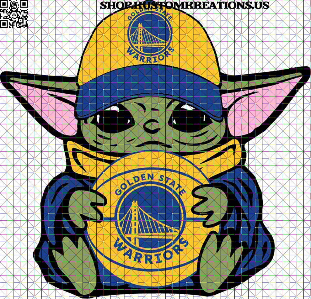 Download Baby Yoda with Golden State Warriors Basketball SVG ...