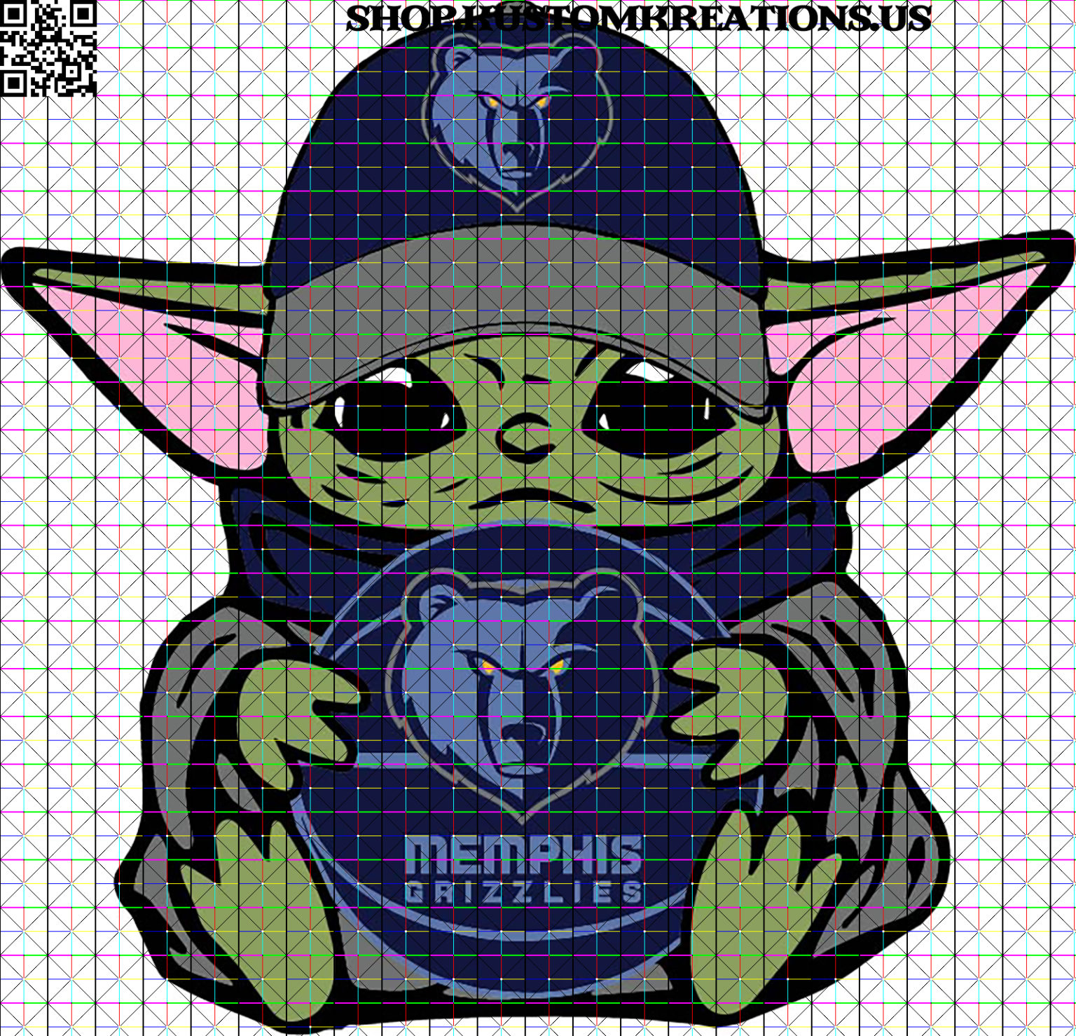 Baby Yoda with Memphis Grizzlies Basketball SVG Kustom Kreations