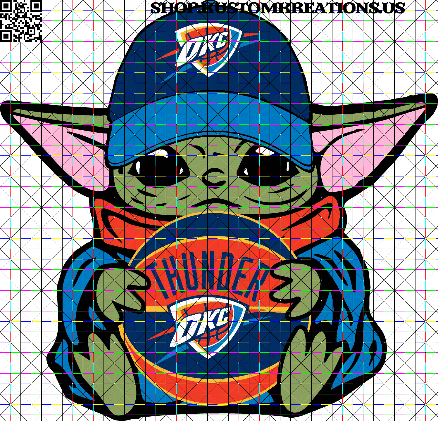 Download Baby Yoda With Oklahoma City Thunder Basketball Svg Kustom Kreations