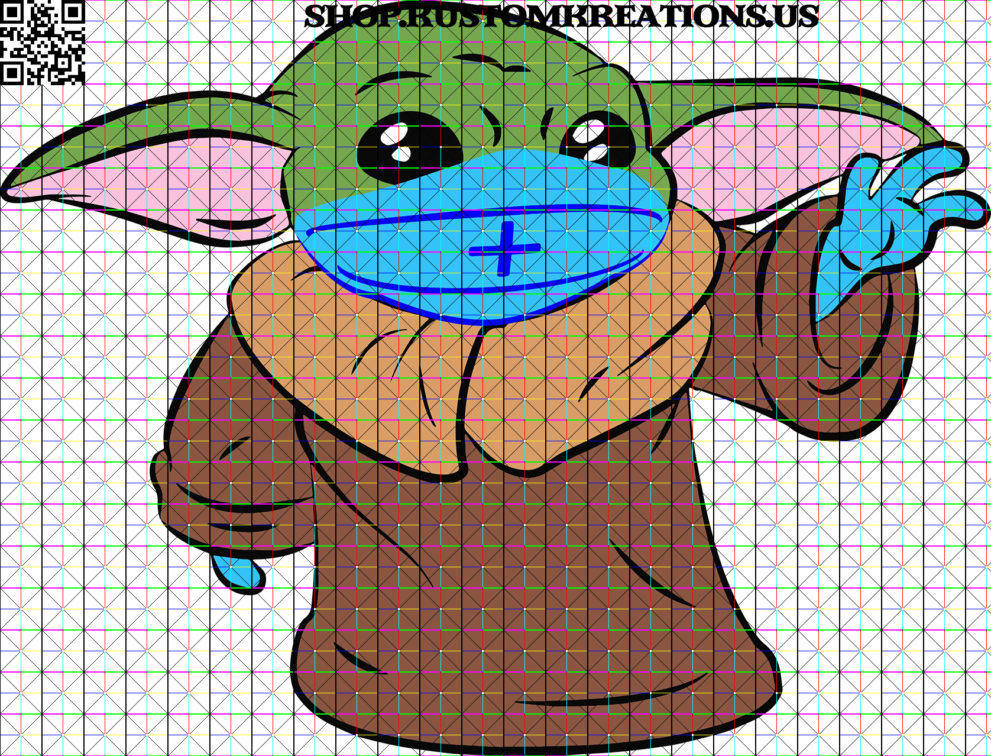 Download Baby Yoda with Medical Mask | | Kustom Kreations